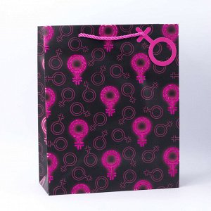 Подарочный пакет(M) "Neon", black