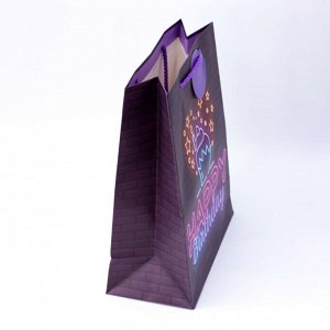 Подарочный пакет(M) "Sign neon", purple