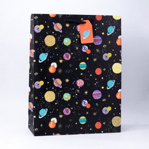 Подарочный пакет(S) "Lot planet", black