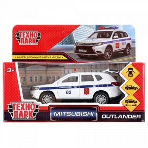 Машина металл. "Технопарк" Mitsubishi Outlander Полиция 12 см. откр. двери,цв. белый кор 6*18*13 см