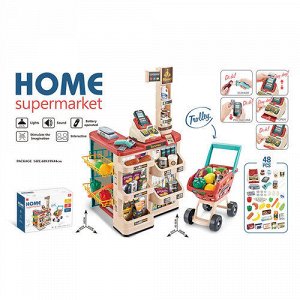 Набор Супермаркет  h-80см + продукты, тележка ,свет, звук, аксесс.,  кор. 60*44*15см