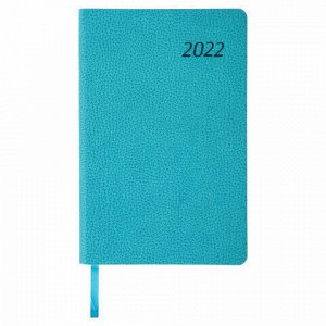 Ежедневник датированный 2022 А5 138x213 мм BRAUBERG "Stylish", под кожу, бирюзовый, 112789