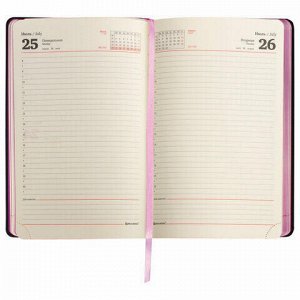 Ежедневник датированный 2022 А5 138x213 мм BRAUBERG "Stylish", под кожу, розовый, 112790