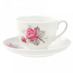 Чашка чайная фарфоровая "Дикая роза" 275мл, д9см, h7см, форм