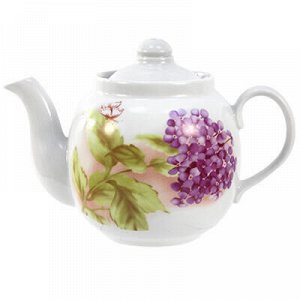 Чайник заварочный фарфоровый "Альпийские цветы" 700мл, д8см.