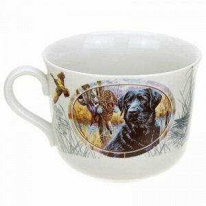 Чашка чайная фарфоровая "Охотничьи собаки" 450мл, д10,5см, h