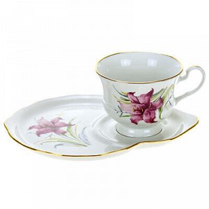 Чашка чайная фарфоровая "Лилия" 250мл, форма "Весенний", с б
