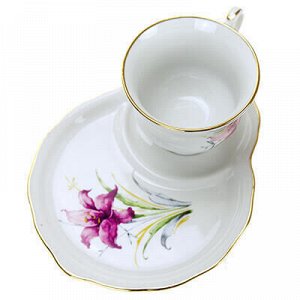 Чашка чайная фарфоровая "Лилия" 250мл, форма "Весенний", с б