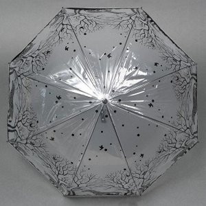 Зонт - трость полуавтоматический «Силуэты», 8 спиц, R = 40 см, цвет МИКС