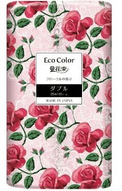 Бумага туалетная Marutomi "Eco Color" 2-х слойная, 25м х 0,105м,12 рул/уп