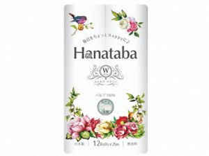 Бумага туалетная Marutomi "Hanataba" 2-х слойная, 25м х 0,107м, 12 рул/уп