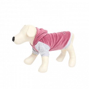 Osso fashion Толстовка из велюра с капюшоном для собак р. 32 (розовый)