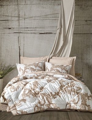 Satin-Двуспальный утепленный набор постельного белья, с одеялом