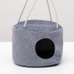 Подвесной дом для грызунов круглый, мебельная ткань, флис, 15x10 см, микс цветов