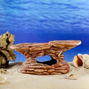 Декорация для аквариума "Грот", коричневая, 14х28х12 см