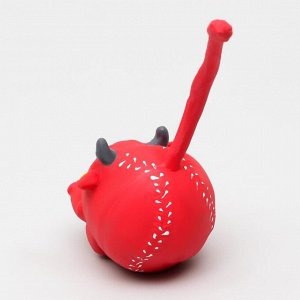 Игрушка для собак "Бычок-мяч", латекс, 20 см, красная