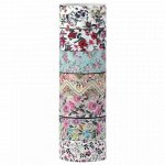 Клейкие WASHI-ленты для декора &quot;ЦВЕТОЧНЫЙ МИКС&quot;, 15 мм х 3 м, 7 цветов, рисовая бумага, ОСТРОВ СОКРОВИЩ, 661707