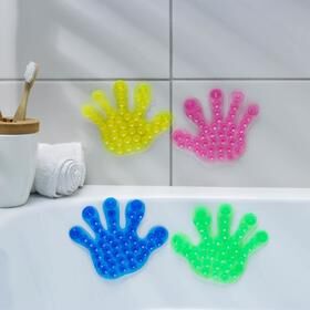 Мини-коврик для ванны «Рука», 13×13 см, цвет МИКС