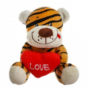Мягкая игрушка «Тигр», с сердцем, 16 см