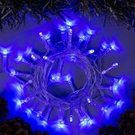 Гирлянда &quot;Нить&quot; 2 м , IP20, прозрачная нить, 20 LED, свечение синее, 2 режима, 3 х AA