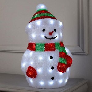 Светодиодная фигура «Снеговик большой» 25 x 44 x 20 см, акрил, 40 LED, 220 В, свечение белое