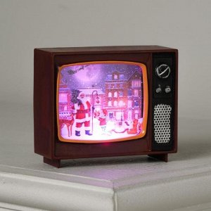 Фигура светодиодная "Телевизор вишневый, Новый год", 4х10х8 см, от бат. 3хLR44, RGB