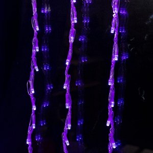 Гирлянда «Водопад» 2 x 1.5 м, IP20, прозрачная нить, 400 LED, свечение фиолетовое, 8 режимов, 220 В