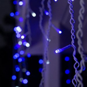 Гирлянда «Бахрома» 4 ? 0.6 м, IP44, белая нить, 180 LED, свечение синее, мерцание белым, 220 В