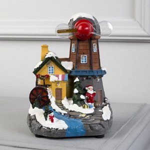 Светодиодная фигура «Новогодняя мельница» 14x20x13 см, полистоун, батарейки ААх3 (не в комплекте), свечение мульти