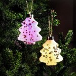 Набор елочных шаров &quot;Елочки снежные&quot;, 2 шт, 1LED, Т/БЕЛЫЙ
