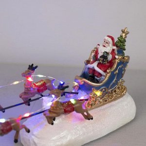 Светодиодная фигура «Упряжка Деда Мороза» 38 x 12 x 10 см, полистоун, батарейки ААх3 (не в комплекте), свечение мульти