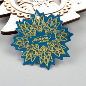 Ёлочная игрушка «Ёлочка со снеговиком», 15х14х2 см, 3 LED, от батареек, свечение тёплое белое