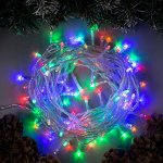 Гирлянда &quot;Нить&quot; 10 м , IP20, прозрачная нить, 100 LED, свечение мульти, 8 режимов, 220 В