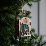 Подвеска световая &quot;Сани с Дедом Морозом&quot; 6х12х4, CR2032x1, RGB