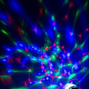 Световой прибор «Мини диско-шар» 5.5 см, Е27, свечение RGB