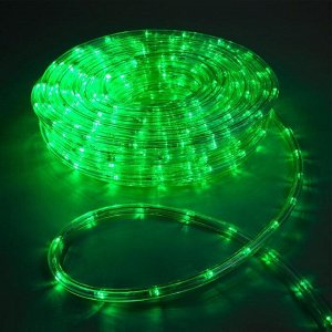 Световой шнур Luazon Lighting, 10 мм, IP65, 20 м, 24 LED/м, 220 В, 8 режимов, свечение зелёное