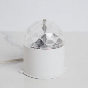 Световой прибор «Хрустальный шар» 7.5 см, свечение RGB, 220 В, белый