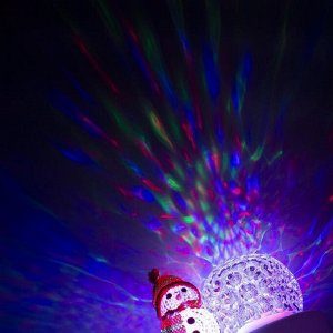 Luazon Lighting Световой прибор «Снеговик с прозрачным шаром» 9.5 см, свечение мульти, 220 В