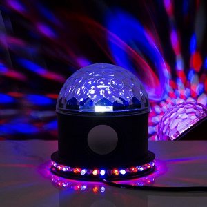 Luazon Lighting Световой прибор &quot;Хрустальный шар&quot;, LED-54-220V, 1 динамик, Bluetooth, ЧЕРНЫЙ