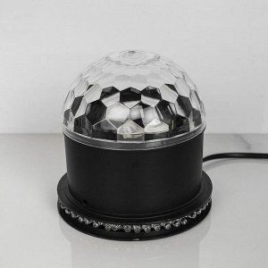 Световой прибор "Хрустальный шар", LED-54-220V, 1 динамик, Bluetooth, ЧЕРНЫЙ