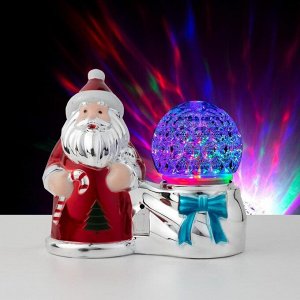 Luazon Lighting Световой прибор «Дед Мороз с шаром» 10 см, свечение RGB, 220 В