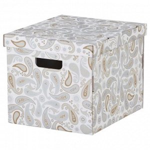 Коробка с крышкой СМЕКА, цвет серый, с рисунком