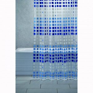 Штора для ванной комнаты Murano, 180х200 см, ПВХ, цвет синий