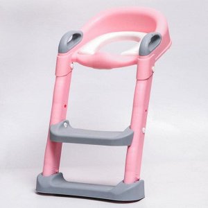 Детское сиденье на унитаз, цвет серый/розовый