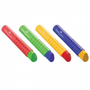Ластик Faber-Castell ""Tri"", треугольный, 83*12,6*12,3мм, пластиковый футляр, ассорти
