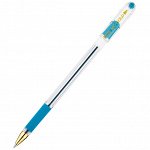 Ручка шариковая MunHwa &quot;MC Gold&quot; голубая, 0,5мм, грип, штрих-код
