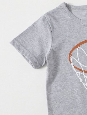 Шорты и футболка с принтом баскетбола для мальчиков