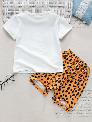 Шорты и футболка с принтом леопарда для мальчиков