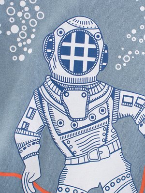 Шорты и футболка с принтом космонавта для мальчиков