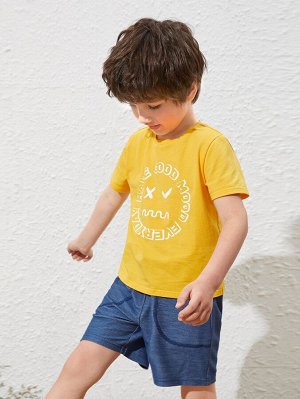 SHEIN Футболка с мультипликационным рисунком и шорты для мальчиков